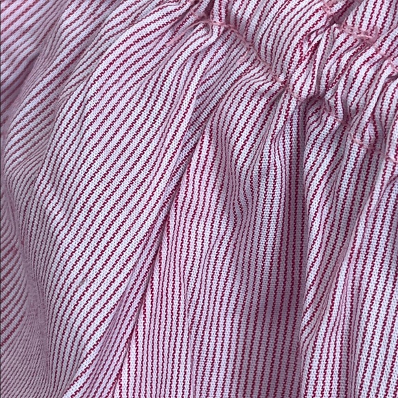 Bebe stripe bell sleeve crop top size red /white medium new - Picture 11 of 12